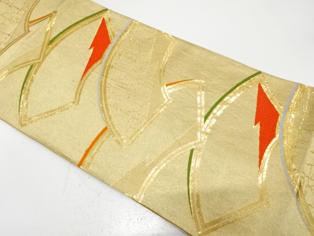 JAPANESE KIMONO / ANTIQUE FUKURO OBI / SILK / WOVEN JIGAMI PATTERN